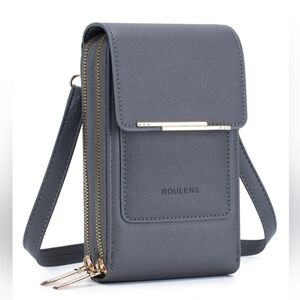 ROULENS SMALL CROSSBODY SHOULDER BAG/ FAUX LEATHER. GOLD TONE HARDWEAR.